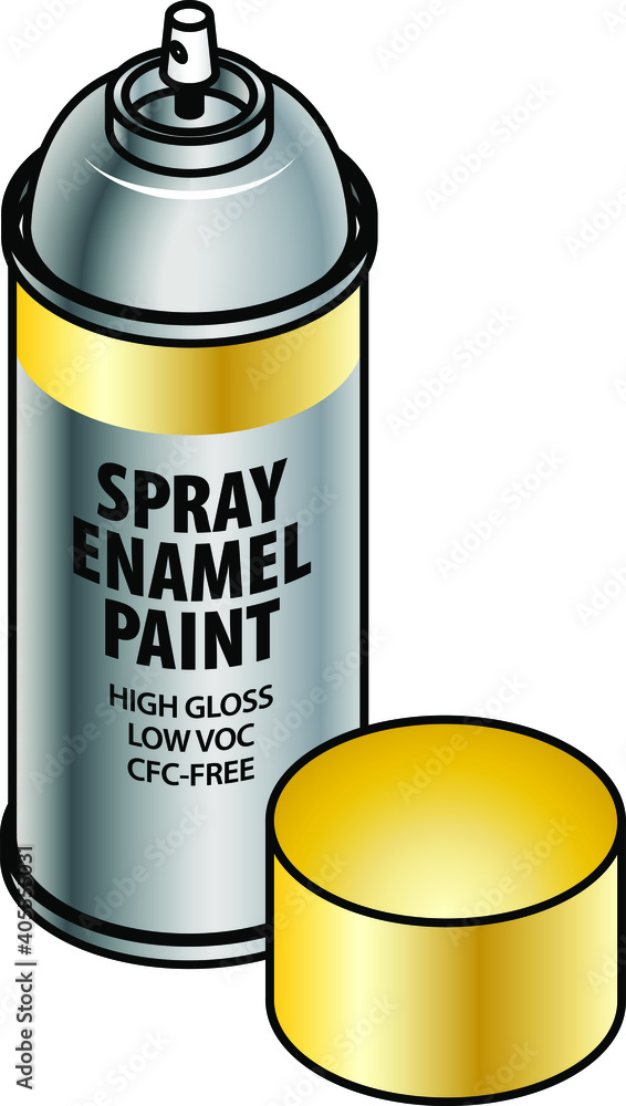 An enamel paint canister with metallic gold paint. An enamel paint canister with metallic gold paint.