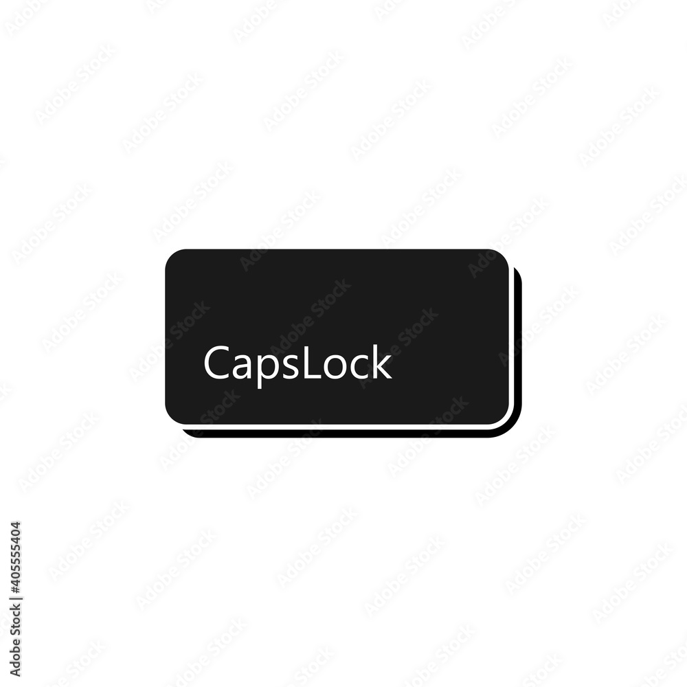 CapsLock key icon. Clipart image isolated on white background. Vector