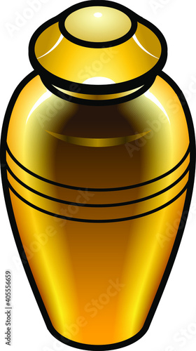 A golden memorial / funereal urn.