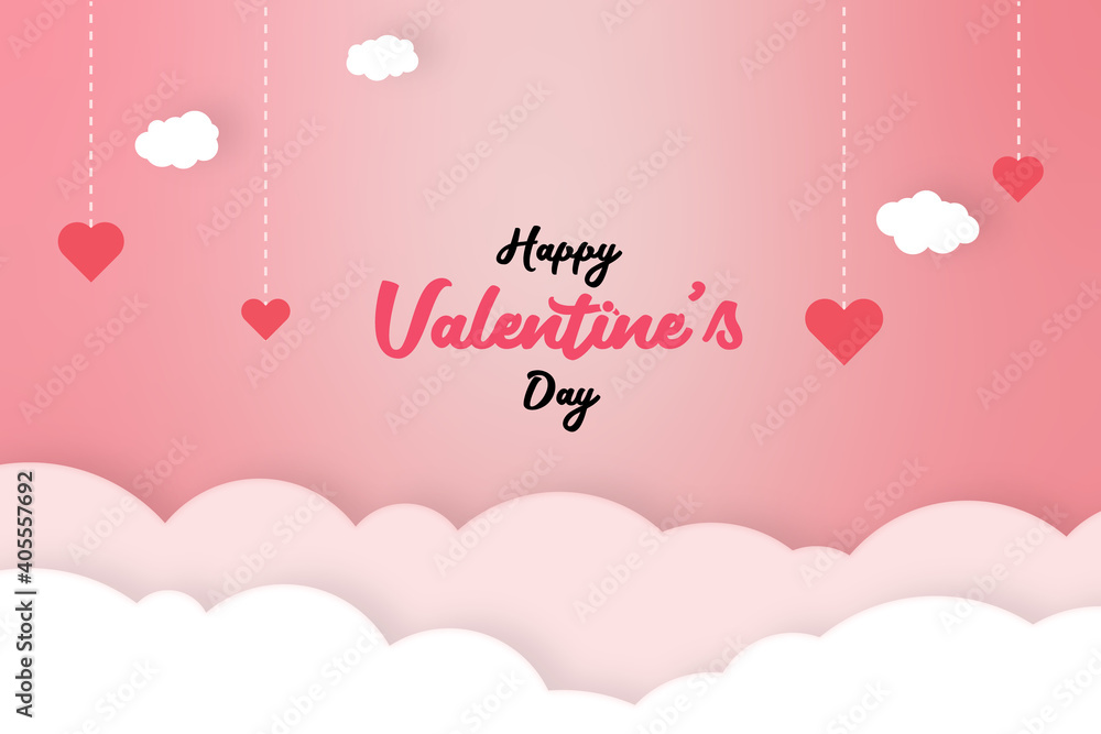 Lovely valentines day background in paper style