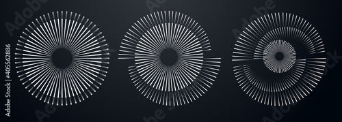 Spiral abstract circle set. vector illustration design graphic spiral electro waves
