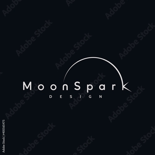 Modern and luxurious moon spark logo