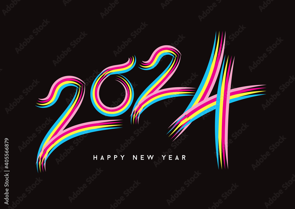 2024 happy new year celebration, Typography text 2024 font, text