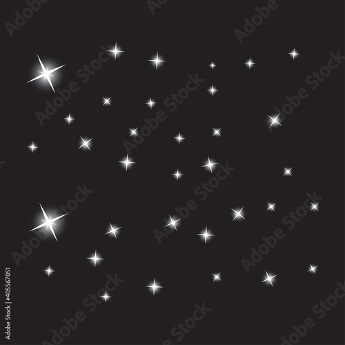 Starry night sky, vector illustration	