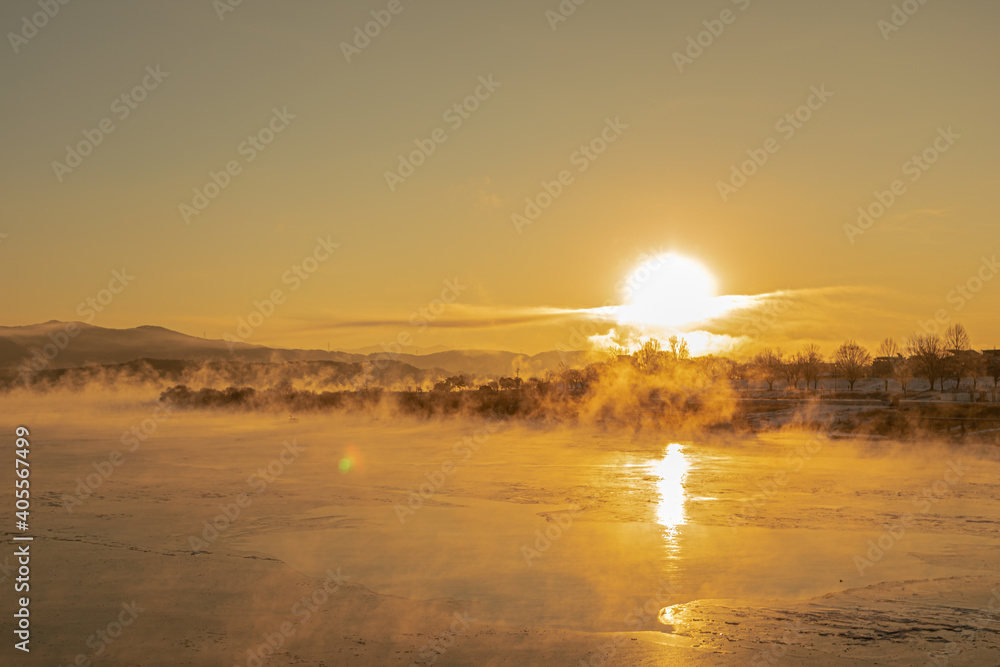 Sunrise of Water fog Sunrise of Water fog