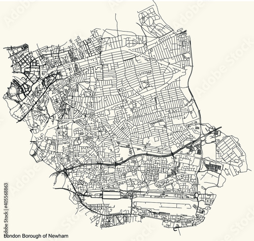 Photography Black simple detailed street roads map on vintage beige background of the neighb