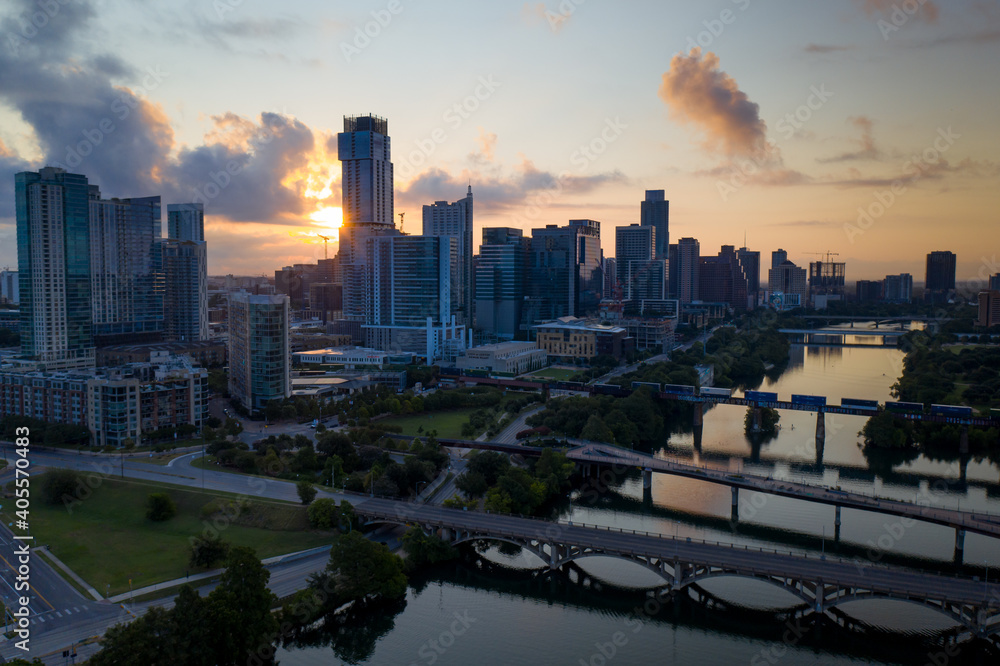 Austin Morning Backlit Skyline Austin Morning Backlit Skyline