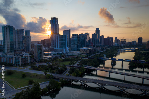 Austin Morning Backlit Skyline © Still Motion Media