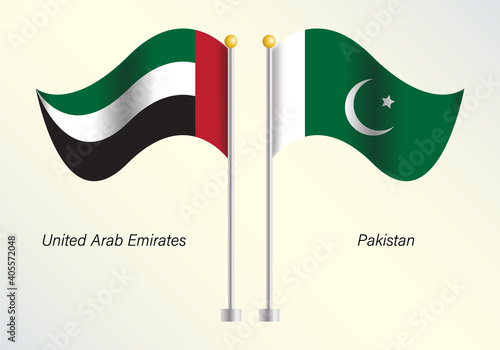 Pakistan and UAE vector flags