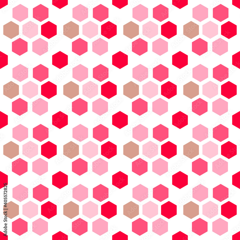Pattern with geometric multicolored hexagons. Geometric shapes in different colors. Vector illustration isolated on white background. For wrapping paper, fabric, decorative work, scrapbooking. Pattern with geometric multicolored hexagons. Geometric shapes in different colors. Vector illustration isolated on white background. For wrapping paper, fabric, decorative work, scrapbooking.