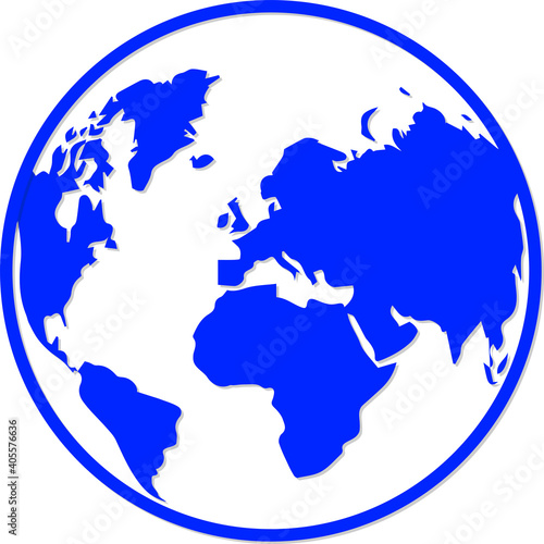 World map vector image. World icon. Globe icon.