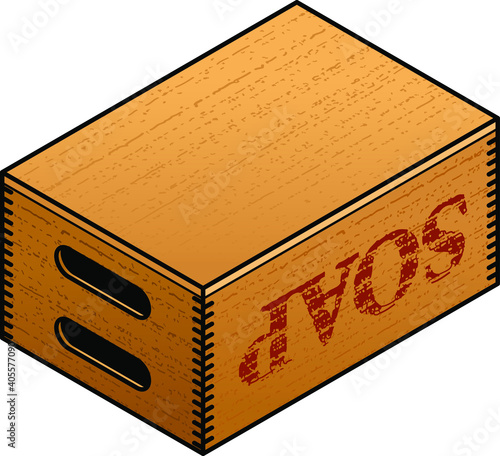 A wooden soap box