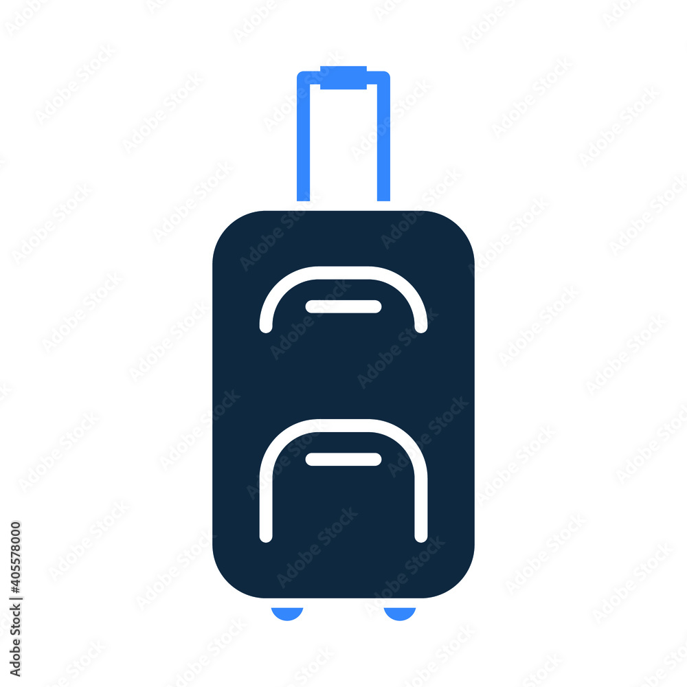 Trolley, baggage, luggage icon is on isolated white background. Trolley, baggage, luggage icon is on isolated white background.