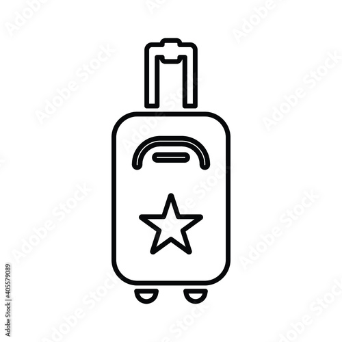 Baggage, luggage, Trolley bag line icon. Line art vector.