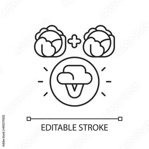Selective breeding linear icon. Genetic engineering. Food modification. Agricultural production. Thin line customizable illustration. Contour symbol. Vector isolated outline drawing. Editable stroke