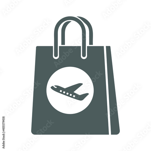 Shopping bag, shop, sale, store, duty-free gray icon. 