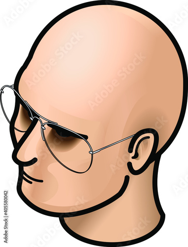 Head with spectacles.