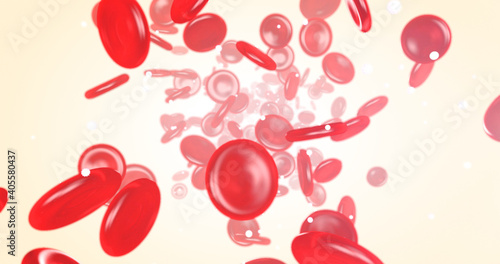 Blood flow inside the vessel  erythrocytes  leukocytes  blood fluid 3D render
