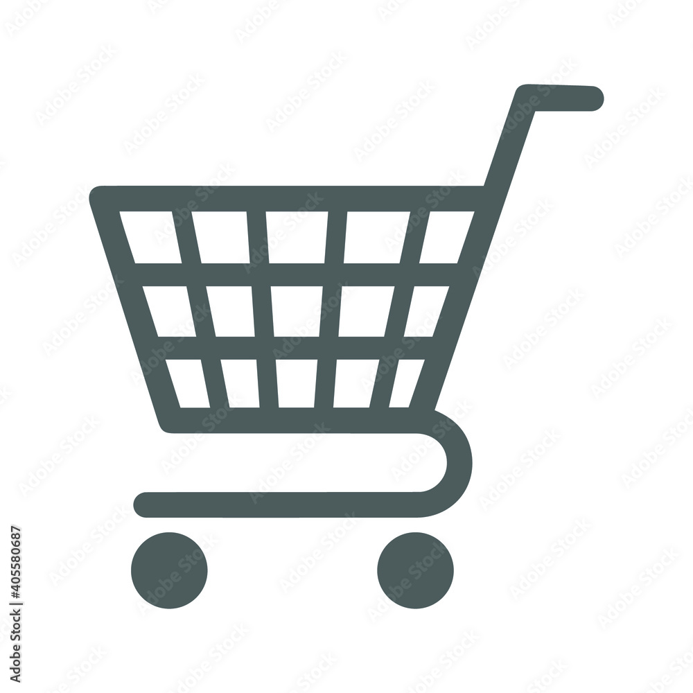 Shopping cart icon. Editable gray vector. Shopping cart icon. Editable gray vector.