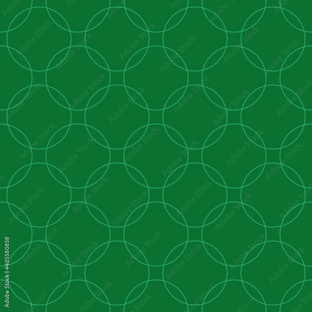 Fototapeta premium Seamless abstract intersecting and repeating modern green circles.