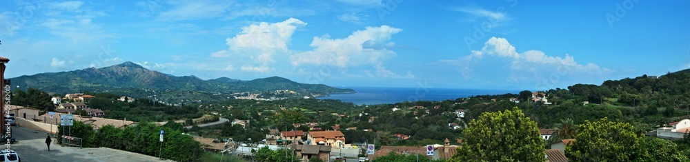 Italy-panoramic outlook from town Capoliveri on the island of Elba