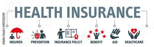 Banner health insurance vector illustration concept