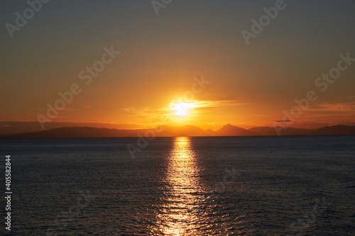 Sunset in Aegean Greece from ferry boat © Spiros