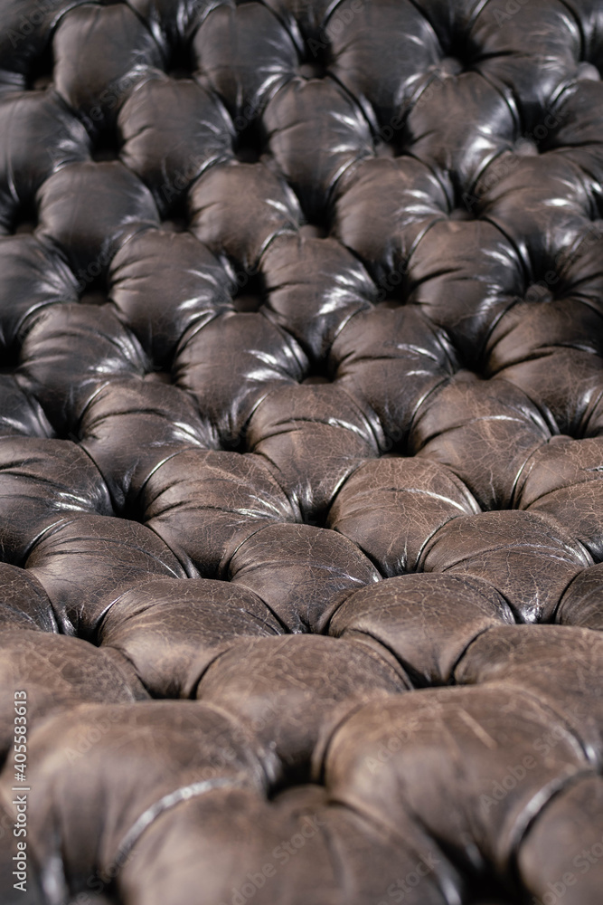 Obraz premium brown chester or chesterfield style armchair with buttons on animal skin cordoba argentina