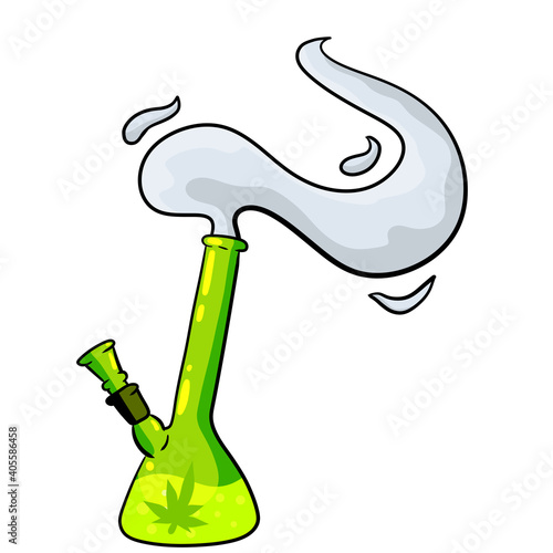 Bong for Smoking tobacco and marijuana. Drug dependence.