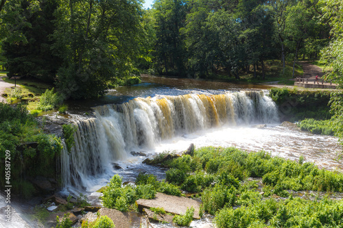 Fototapeta Naklejka Na Ścianę i Meble -  Keila waterfall in Estonia. Summer, long exposure ar daytime.