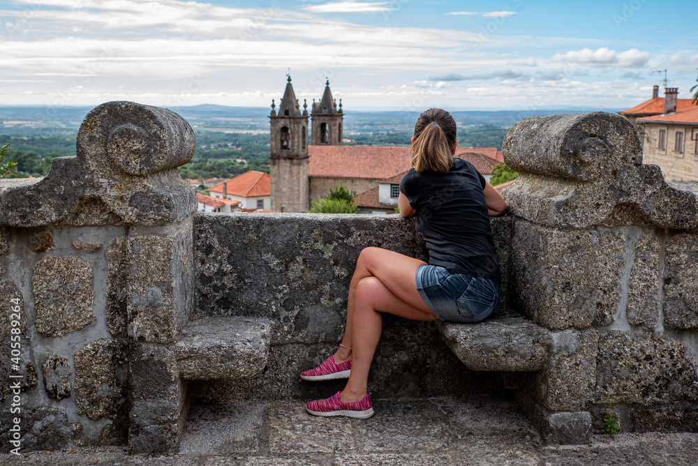 Fototapeta premium Bench do Palace Picadeiro in Alpedrinha, in Fundao, Portugal