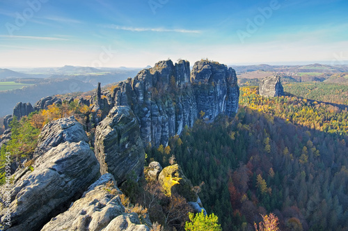 Foto Schrammsteine in der Sächsischen Schweiz, Sachsen - mountain Schrammsteine in Sa