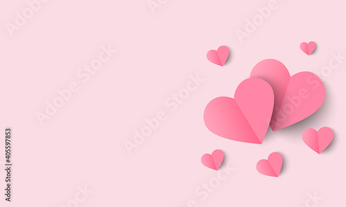 floating pink heart, love and valentine's day celebrate, © Kraisorn
