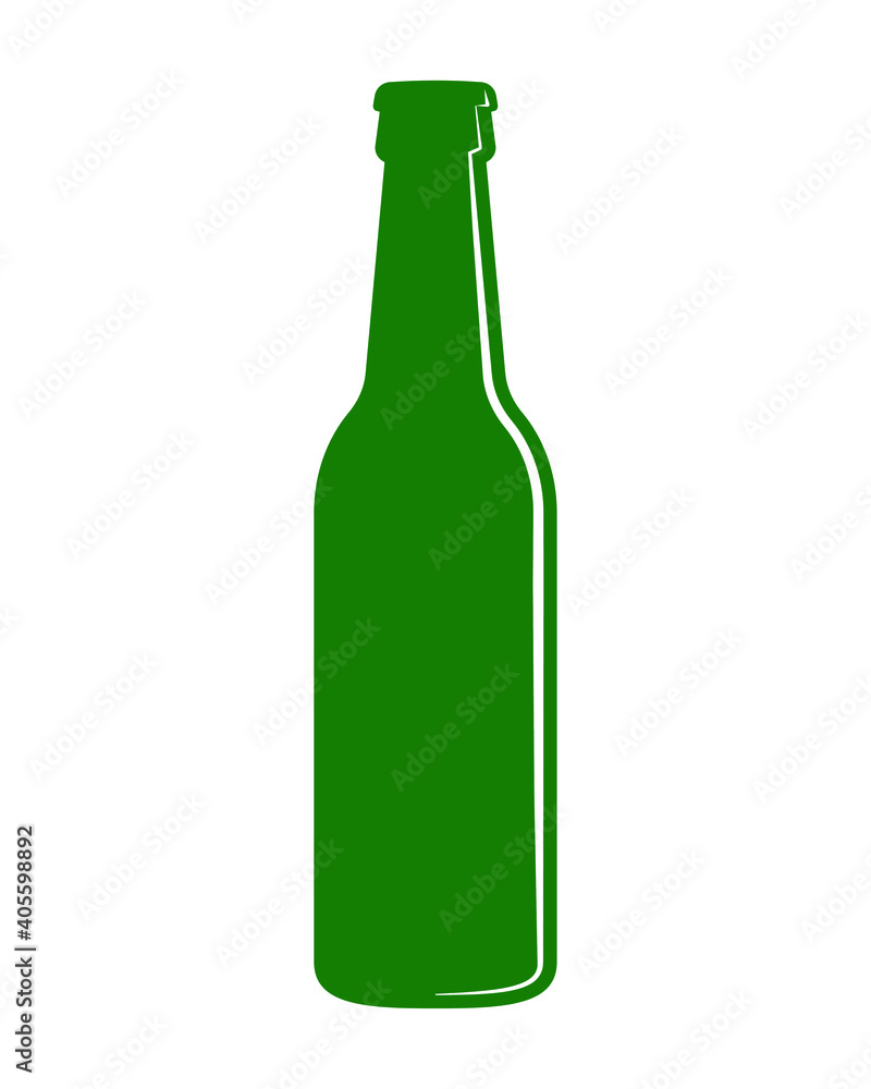 Beer bottle vector icon. Lemonade soda drink symbol. Bar or pub sign. Brewery and restaurant logo. Black silhouette isolated on white background. Beer bottle vector icon. Lemonade soda drink symbol. Bar or pub sign. Brewery and restaurant logo. Black silhouette isolated on white background.