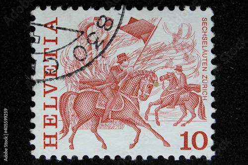 Isolated Switzerland Stamp