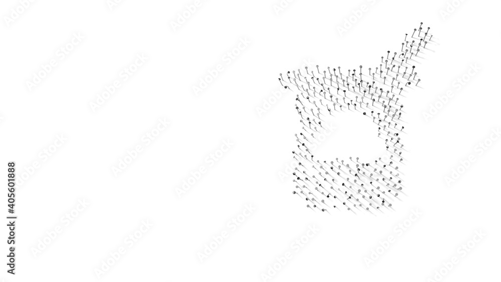 3d rendering of nails in shape of symbol of yogurt with shadows isolated on white background 3d rendering of nails in shape of symbol of yogurt with shadows isolated on white background
