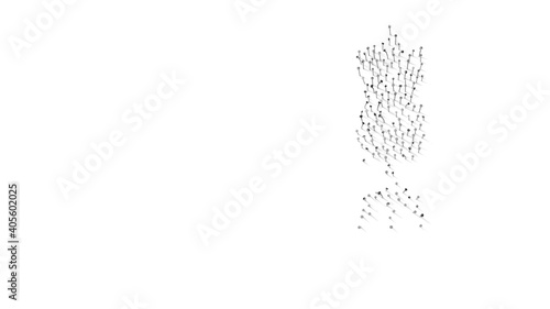 3d rendering of nails in shape of symbol of vintage mannequin with shadows isolated on white background