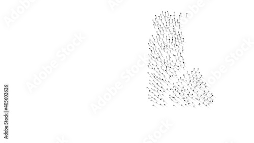3d rendering of nails in shape of symbol of shaving foam with shadows isolated on white background