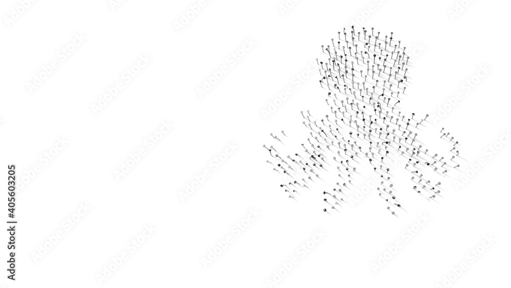 3d rendering of nails in shape of symbol of octopus with shadows isolated on white background 3d rendering of nails in shape of symbol of octopus with shadows isolated on white background