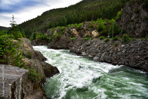 The rough waters of a Lillooet mountain river, British Columbia, Canada