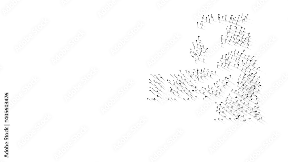 3d rendering of nails in shape of symbol of lotion with shadows isolated on white background 3d rendering of nails in shape of symbol of lotion with shadows isolated on white background