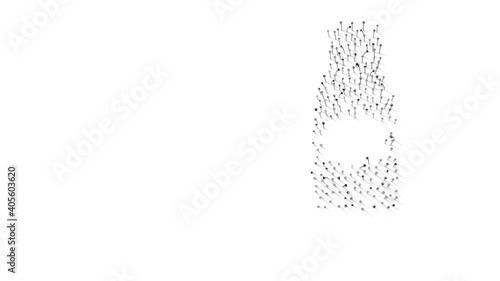 3d rendering of nails in shape of symbol of ketchup with shadows isolated on white background
