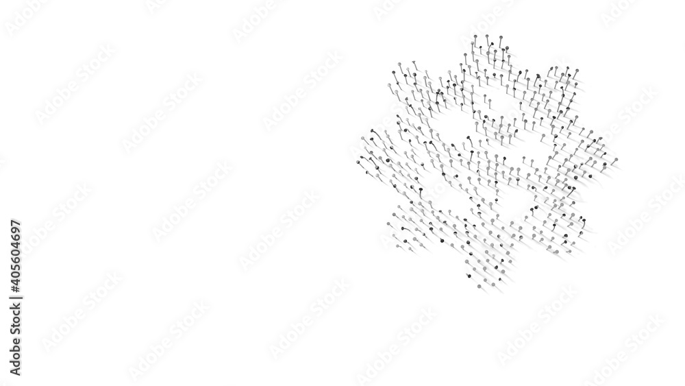 3d rendering of nails in shape of symbol of corona with shadows isolated on white background 3d rendering of nails in shape of symbol of corona with shadows isolated on white background