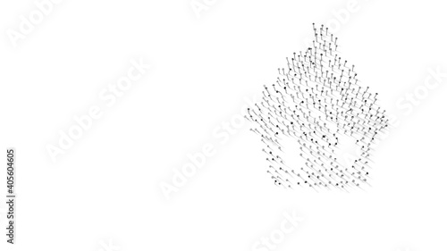 3d rendering of nails in shape of symbol of cupcake with shadows isolated on white background