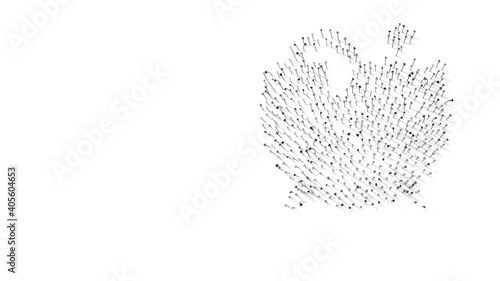 Fotografie 3d rendering of nails in shape of symbol of cauldron with shadows isolated on wh