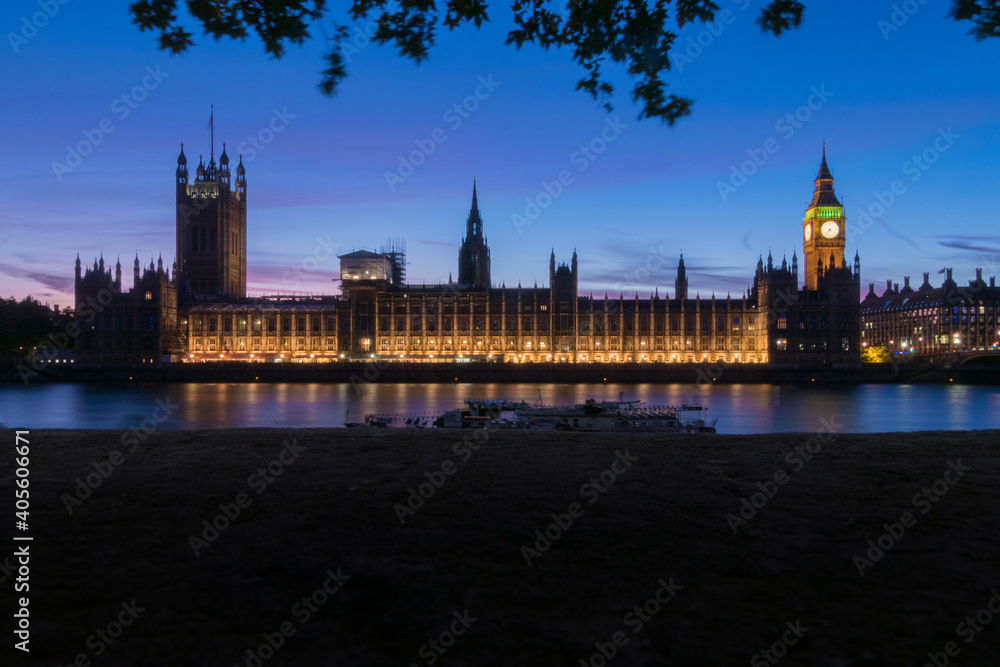 Houses of Parliament at sunset, London, UK