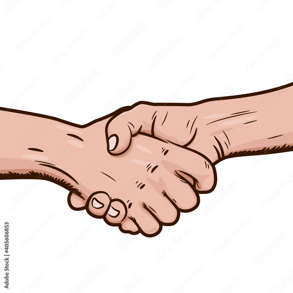 Handshake illustration isolated on white background.Handshake of business partners. Successful deal. Frendly handshake Handshake illustration isolated on white background.Handshake of business partners. Successful deal. Frendly handshake