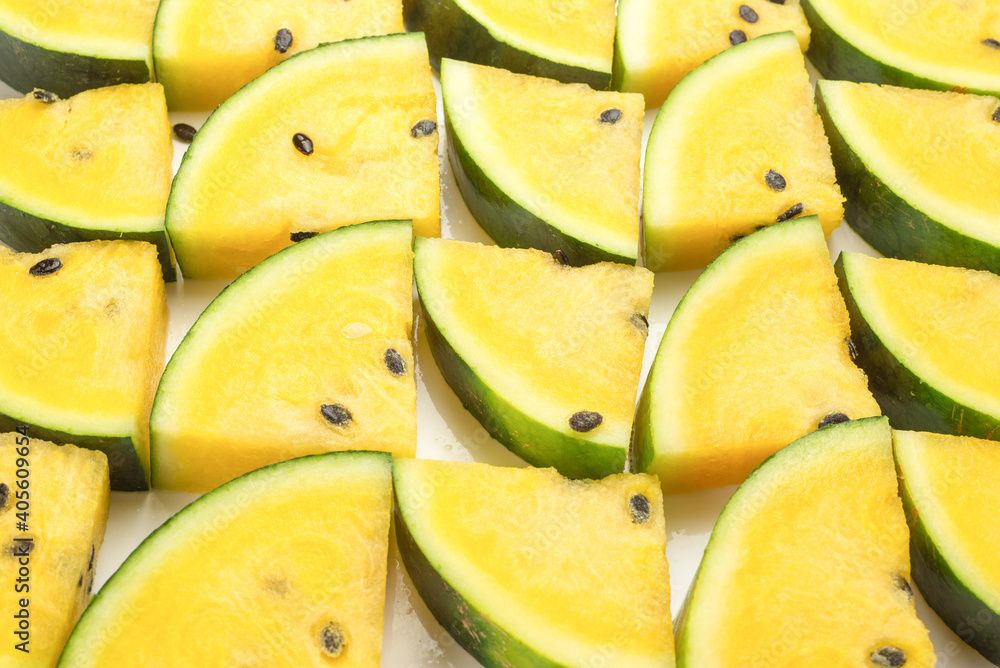 Yellow watermelon isolated.