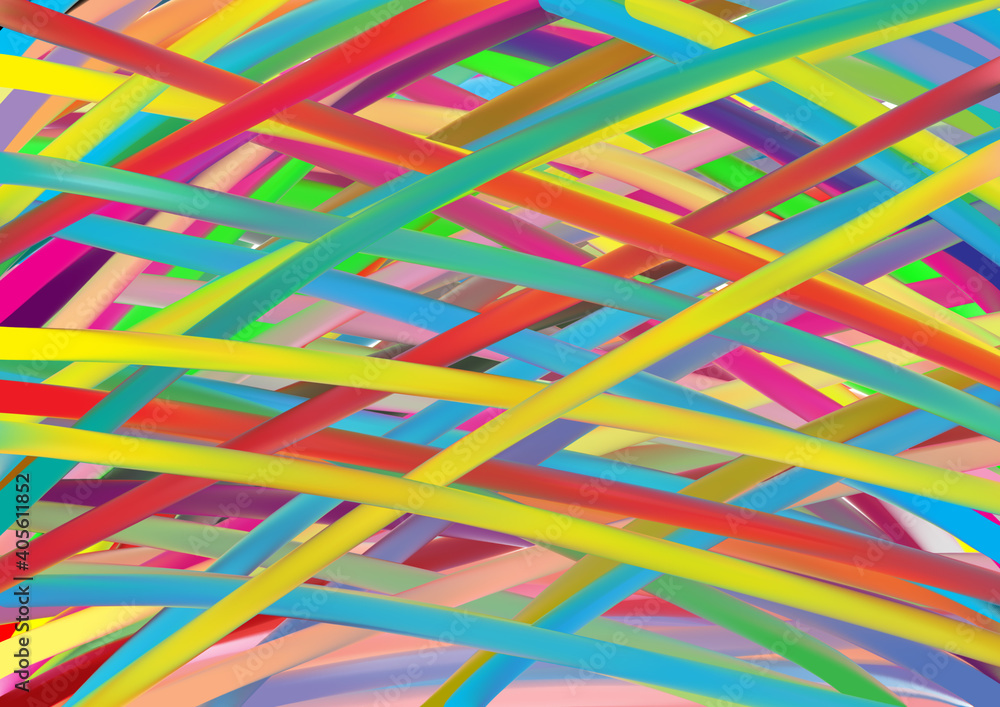 Abstract colored background from lines. Chaotically intersecting lines. Handmade with a graphic pen. Multi-colored illustration of chaos. Simple picture.