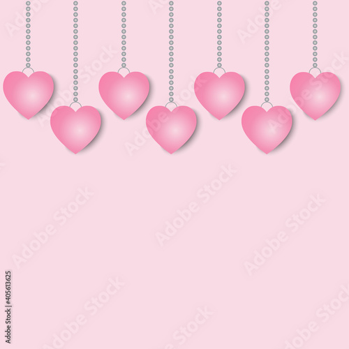 Love Hearts Mobile Pattern On Pink Background